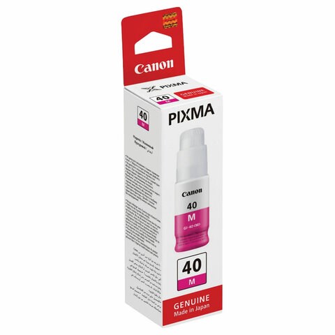 Чернила CANON (GI-40M) для СНПЧ Pixma G5040/G6040, пурпурные, ресурс 7700 страниц, оригинальные, 3401C001 363615 - фото 333124