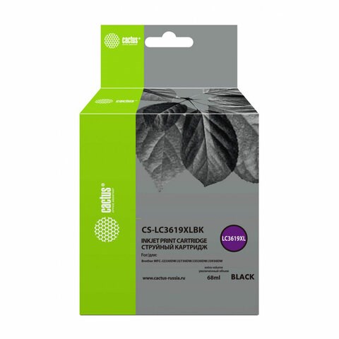 Картридж струйный CACTUS (CS-LC3619XLBK) для Brother MFC-J2330DW/J3530DW/J3930DW, черный, ресурс 3000 страниц 363869 - фото 333347