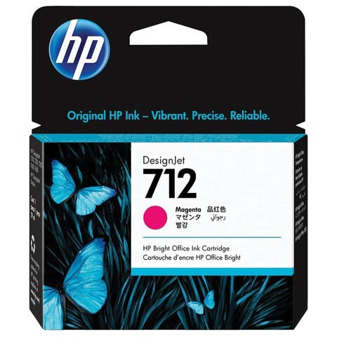 Картридж струйный для плоттера HP (3ED68A) DesignJet T230/T250/T630/T650, №712, пурпурный, оригинальный 363907 - фото 333382