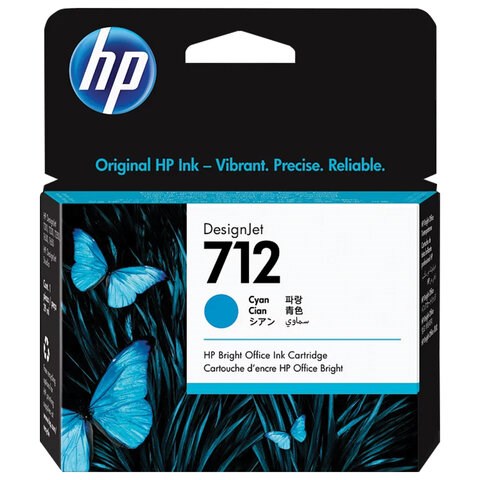Картридж струйный для плоттера HP (3ED67A) DesignJet T230/T250/T630/T650, №712, голубой, оригинальный 363909 - фото 333384