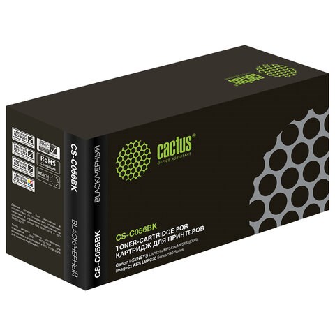 Картридж лазерный CACTUS (CS-C056BK) для Canon i-SENSYS LBP325x/MF542x/543x, ресурс 10 000 страниц 364058 - фото 333468