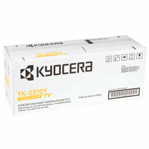 Тонер-картридж KYOCERA (TK-5370Y) ECOSYS PA3500cx/MA3500cix/MA3500cifx, желтый, оригинальный, ресурс 5000 страниц, 1T02YJANL0 364459 - фото 333754
