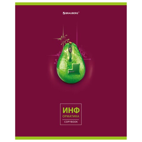 Тетрадь предметная "AVOCADO" 48 л., глянцевый лак, ИНФОРМАТИКА, клетка, BRAUBERG, 404279 404279 - фото 334102