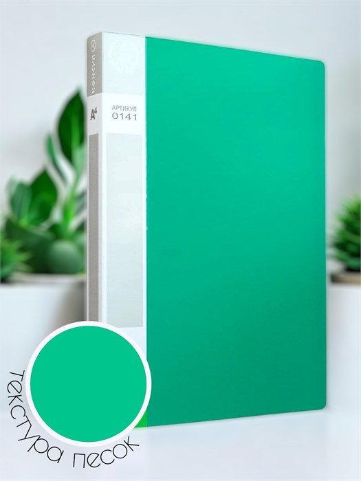 Папка с  40  прозрачными вкладышами "Консул", А4, пластик 0,65мм Цвет: Зеленый К0141