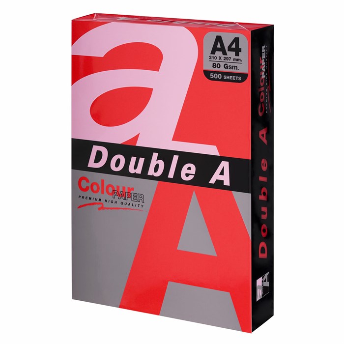 Бумага цветная DOUBLE A, А4, 80 г/м2, 500 л., интенсив, красная 115124 - фото 334708