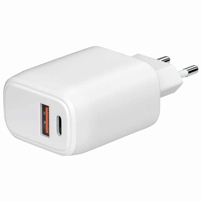 Зарядное устройство быстрое сетевое (220 В) USB QC3.0+Type-C PD 20 Вт, 3 А, RED LINE, УТ000036039 513966 - фото 337834