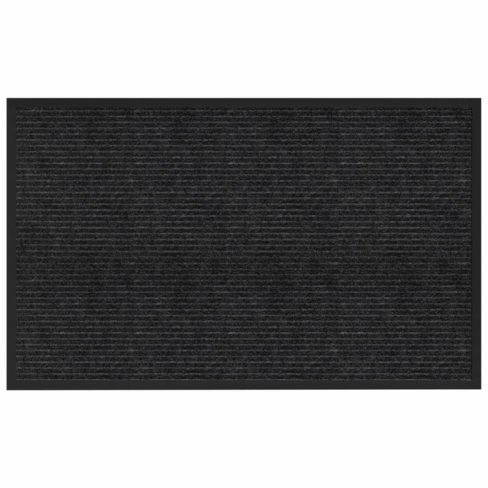 Коврик придверный 50х80 см, ЧЕРНЫЙ, влаго-грязезащитный, 450 г/м2, ребристый, PRIMILA (ПРИМИЛА) EXTRA, 701028 701028