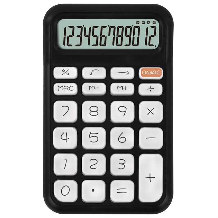 Калькулятор настольный BRAUBERG KW-500-BK (93x148 мм), 3D-кнопки, 12 разрядов, черный, 272954 272954 - фото 339346