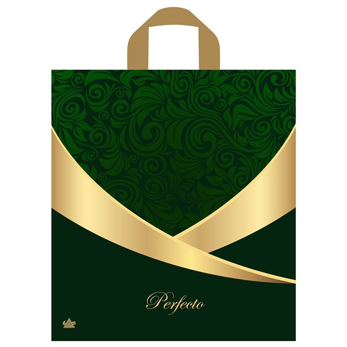 Пакет с петлевой ручкой ПВД, 40х37 см, "Перфекто Малахит", 95 мкм 701471