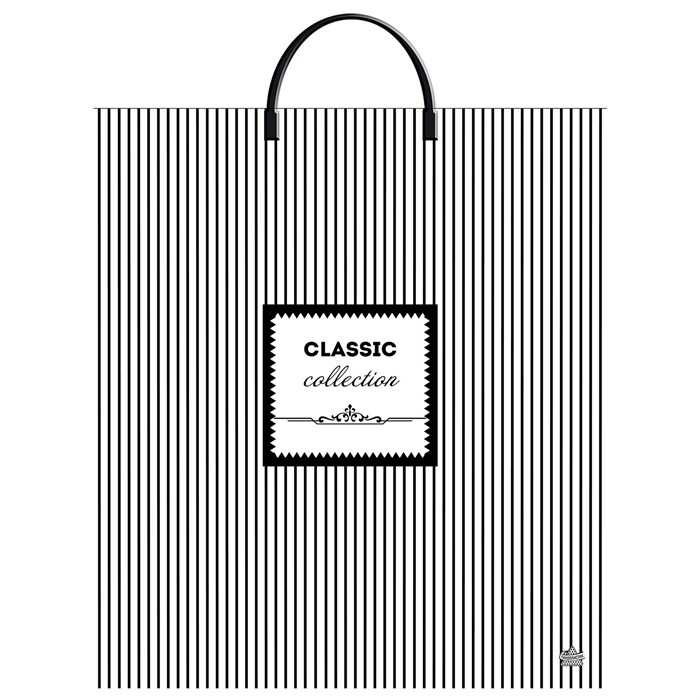 Пакет с пластиковой ручкой ПВД, 44х40 см, "Классическая полоска", 100 мкм 701491