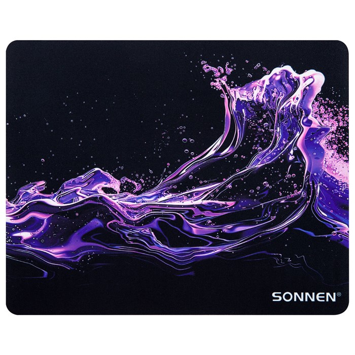 Коврик для мыши SONNEN "NEON SPLASH" резина + ткань, 250х200х2 мм, 513957 513957 - фото 340624