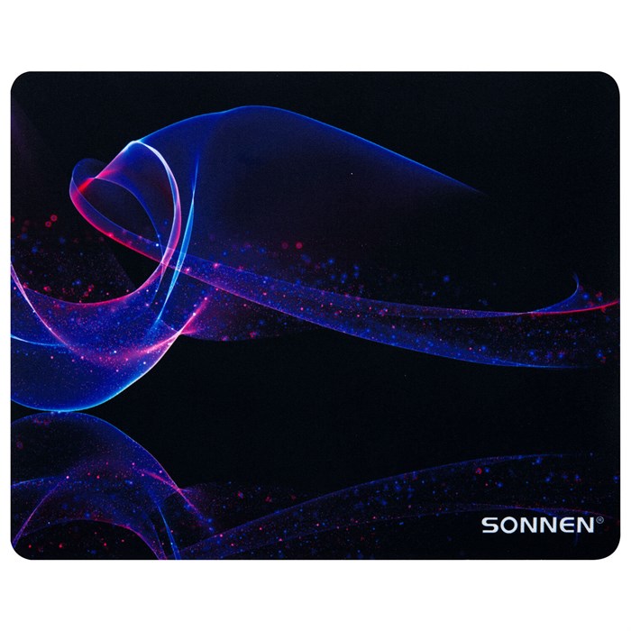 Коврик для мыши SONNEN "NEON WAVE" резина + ткань, 250х200х2 мм, 513958 513958 - фото 340631