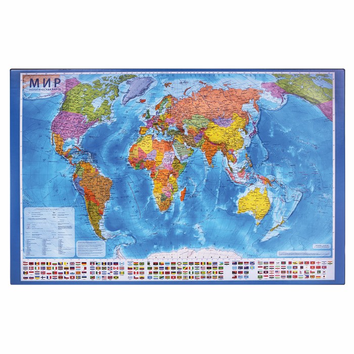 Коврик-подкладка настольный для письма (590х380 мм), с картой мира, BRAUBERG, 236777 236777