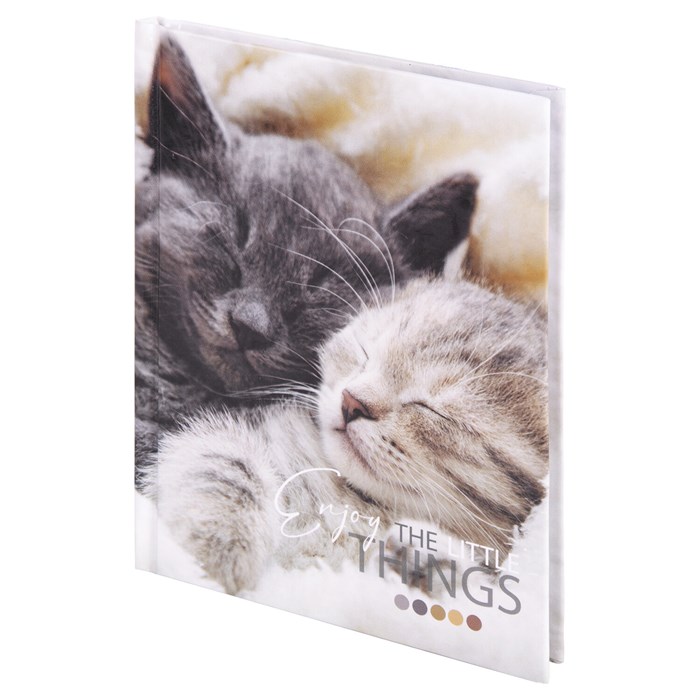 Блокнот МАЛЫЙ ФОРМАТ (110х147 мм), А6, 80 л., твёрдый, клетка, STAFF, "Котики", 114439 114439