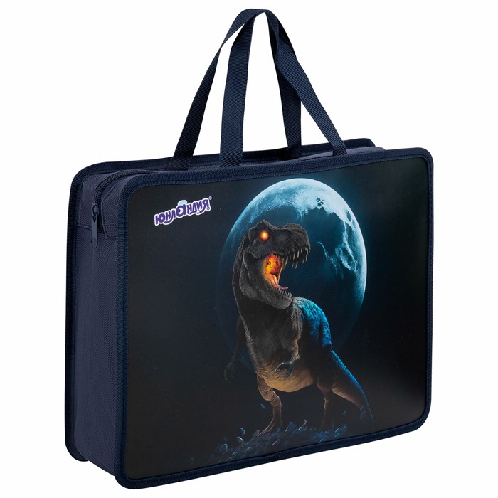 Папка на молнии с ручками ЮНЛАНДИЯ А4, 1 отделение, пластик, 80 мм, "Beware", 272156 272156