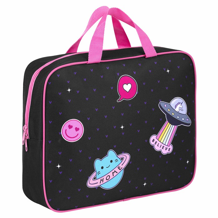 Папка на молнии с ручками BRAUBERG А4, 1 отделение, полиэстер, 80 мм, "Space sweets", 272175 272175 - фото 355387