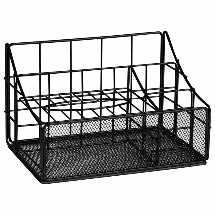 Органайзер для косметики и мелочей металлический 4 секции, MONTE VITA (МОНТЕ ВИТА), 160х240х150 мм, черный, 272480 272480