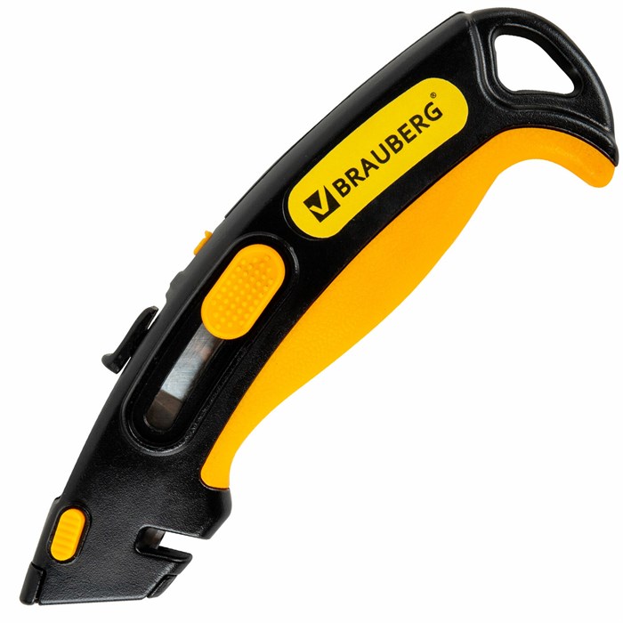Нож универсальный мощный, BRAUBERG METALLIC PRO, автофиксатор, функция автовозврата, 238737 238737 - фото 357334