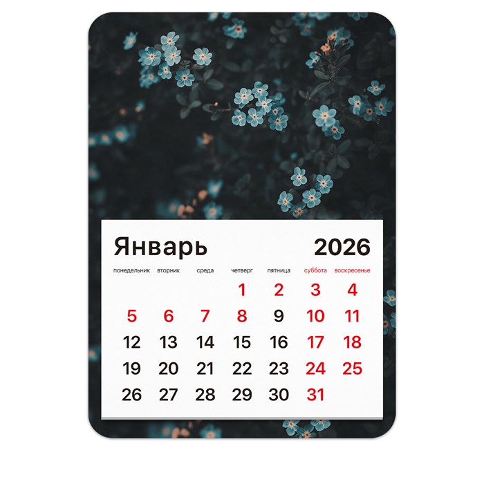 Календарь отрывной на магните на 2026 г., BRAUBERG, 130x180 мм, склейка, "Цветы", 117293 117293 - фото 367011