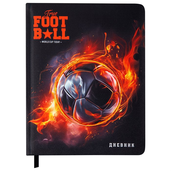 Дневник 1-11 класс 48 л., обложка кожзам (твердая с поролоном), 3D-элемент, BRAUBERG, "Футбол", 107220 107220