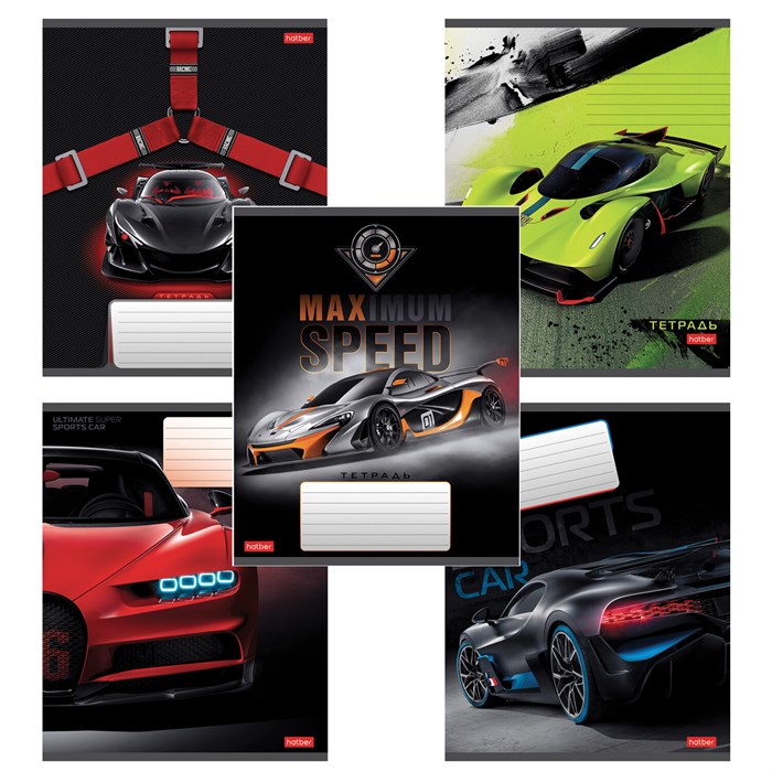 Тетрадь 24 л., HATBER клетка, обложка картон, "Для мальчиков" (микс в спайке), 063148, 24Т5В1 107441