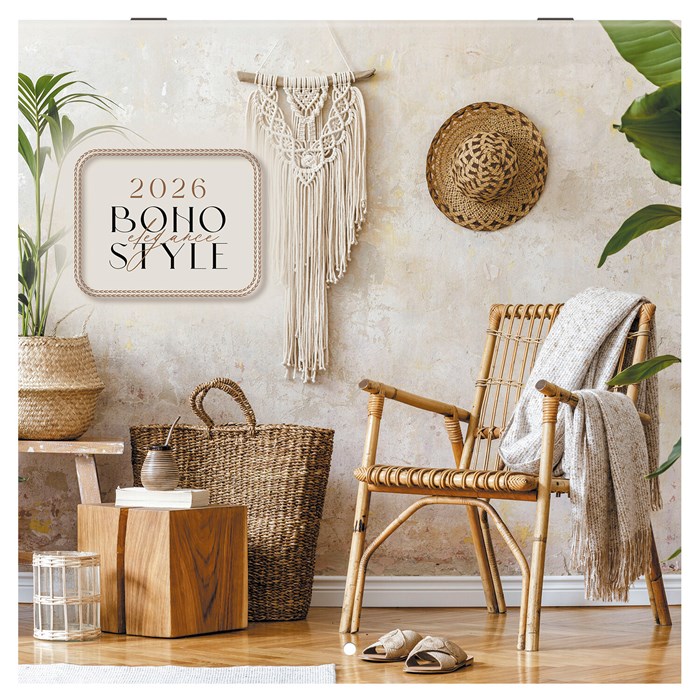 Календарь настенный перекидной 2026 г., BRAUBERG, 12 листов, 28,5х28,5 см, "Бохо", 116935 116935