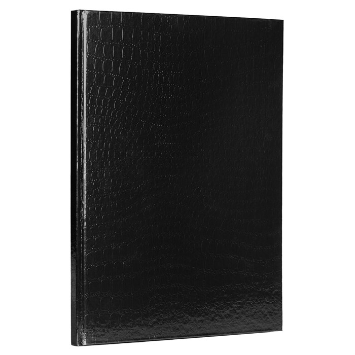 Блокнот БОЛЬШОЙ ФОРМАТ 210х290 мм, А4, 80 л., бумвинил "METALLIC", клетка, блок 5 цв., HATBER, черный, 084774, 80ББ4В1 117631