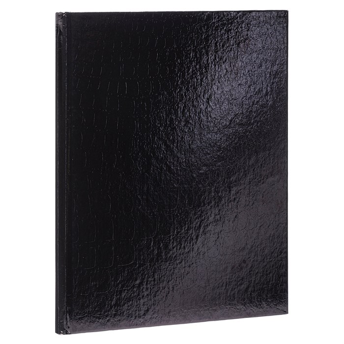 Блокнот А5 167х216 мм, 80 л., твёрдый, бумвинил "METALLIC", клетка, блок 5 цв., HATBER, черный, 084779, 80ББ5В1 117635