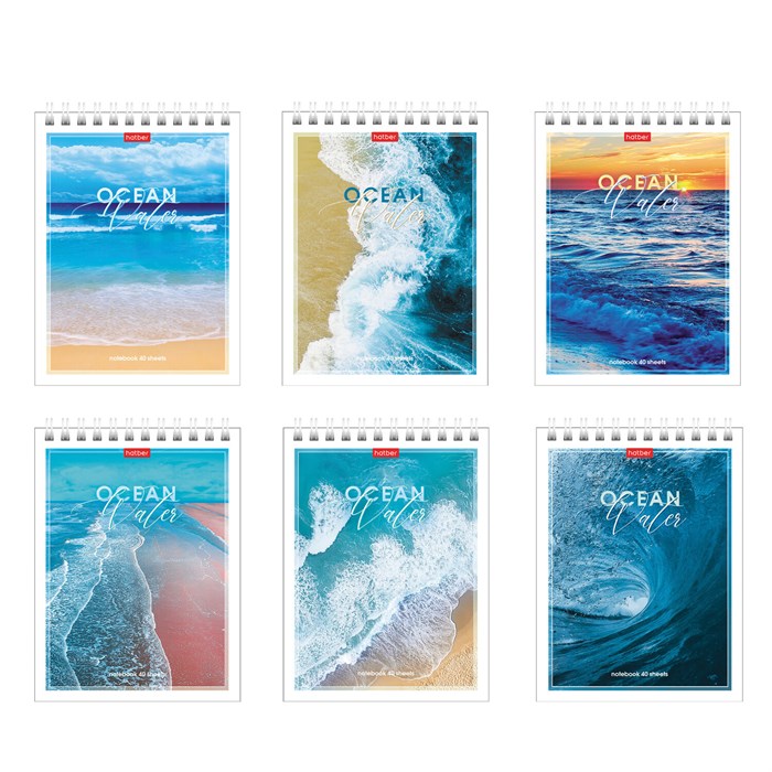 Блокнот МАЛЫЙ ФОРМАТ А6, 40 л., гребень, картон, клетка, HATBER, "Аквалайф", 080473, 40Б6В1гр 117648