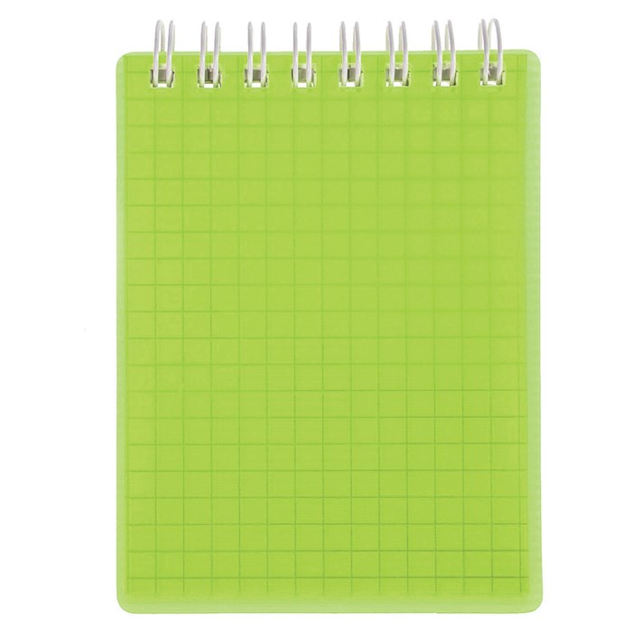 Блокнот МАЛЫЙ ФОРМАТ А7, 80 л., гребень, обложка пластик, клетка, HATBER, "LINE NEON", зеленый, 081518, 80Б7В1гр_03034 117661