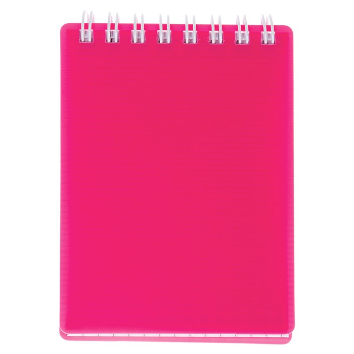 Блокнот МАЛЫЙ ФОРМАТ А7, 80 л., гребень, обложка пластик, клетка, HATBER, "LINE NEON", розовый, 081520, 80Б7В1гр_03033 117662