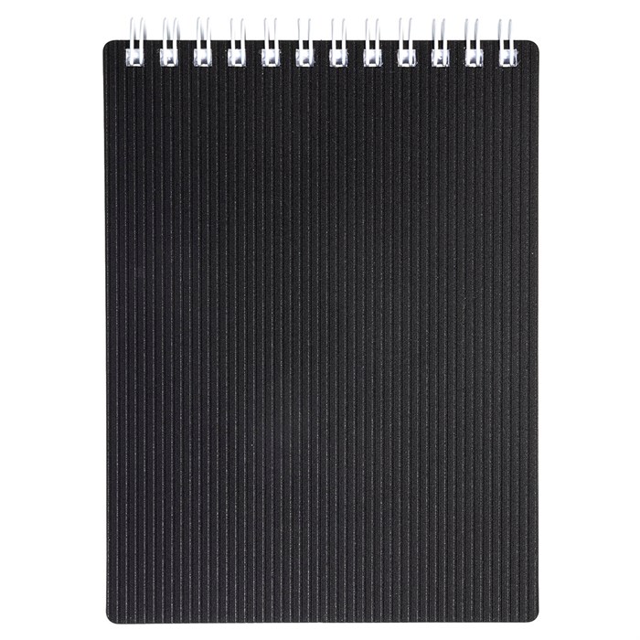 Блокнот МАЛЫЙ ФОРМАТ А7, 80 л., гребень, обложка пластик "VELVET", клетка, HATBER, черный, 081561, 80Б7В1гр_01601 117663