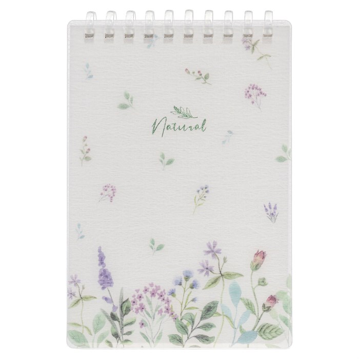Блокнот МАЛЫЙ ФОРМАТ А6 80 л., мягкий гребень, пластик, фольга, клетка, HATBER, NATURAL FLOWERS, 090108, 80Б6A1мс_33479 117747