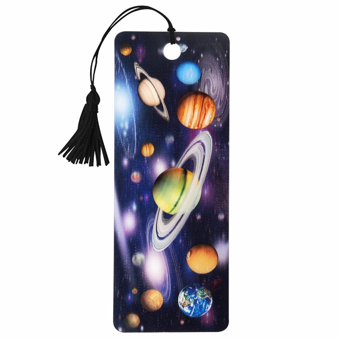 Закладка для книг с линейкой 3D-ОБЪЕМНАЯ BRAUBERG, "Вселенная", с декоративным шнурком, 125757 125757