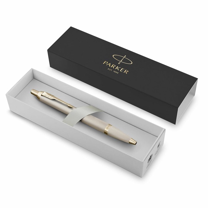 Ручка шариковая PARKER "IM Professionals Monochrome Champagne", корпус шампань, сталь, синяя, 2172956 144345