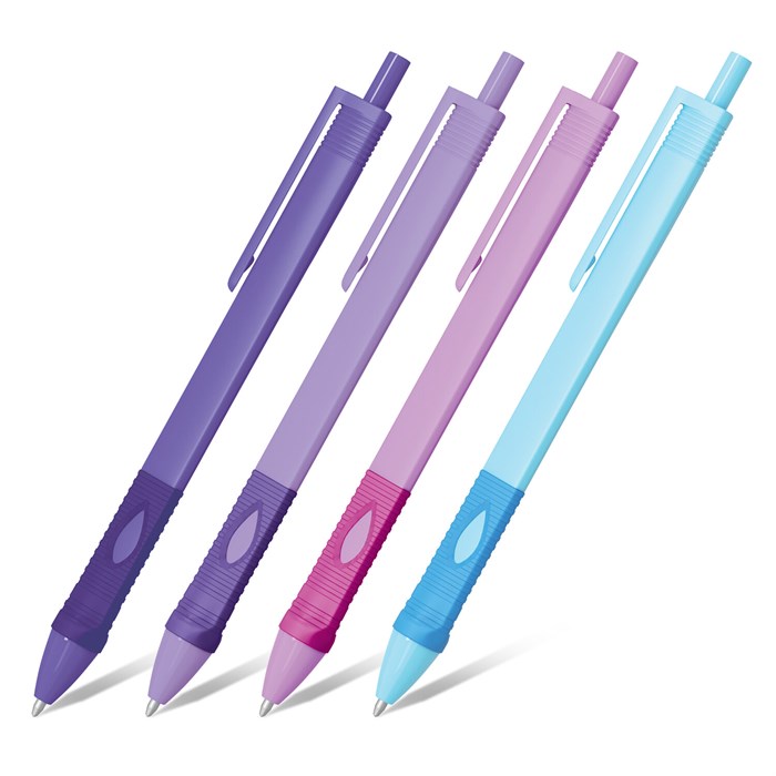 Ручка шариковая автоматическая эргономичная с грипом STAFF "Profit 500 PASTEL COLOR", СИНЯЯ, узел 0,7 мм, линия письма 0,35 мм, 144492 144492