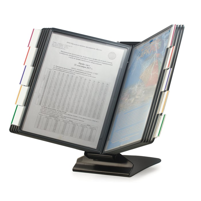 Демосистема настольная металлическая на 10 панелей, с 10 серыми панелями А4, BRAUBERG, 231238 231238