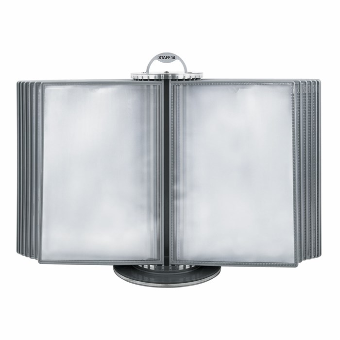 Демосистема настольная на 30 панелей, с 30 серыми панелями А4, вращающаяся, STAFF, 238332 238332