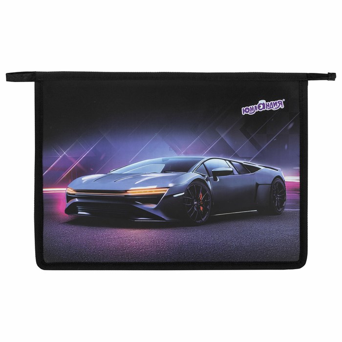 Папка для тетрадей ЮНЛАНДИЯ А4, 1 отделение, пластик, на молнии, "Street power", 272140 272140