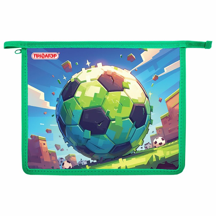 Папка для тетрадей ПИФАГОР А5, 1 отделение, пластик, на молнии, "Football match", 273329 273329