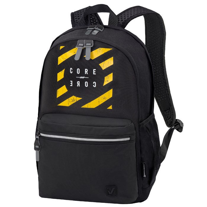 Рюкзак BRAUBERG FASHION CITY универсальный, 2 отделения, "Core", черный, 46х31х15 см, 273838 273838