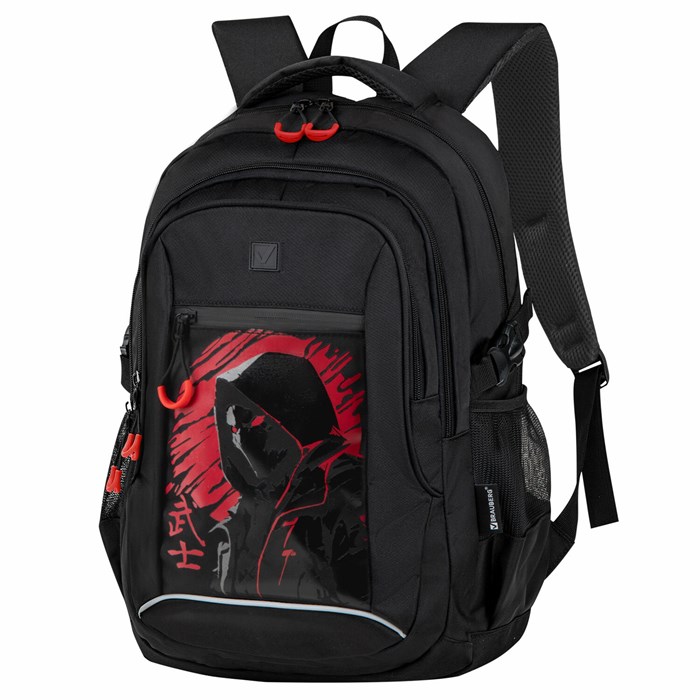 Рюкзак BRAUBERG CONTENT универсальный, 3 отделения, светоотражающий принт, "Red Moon", 47х33х18 см, 273843 273843