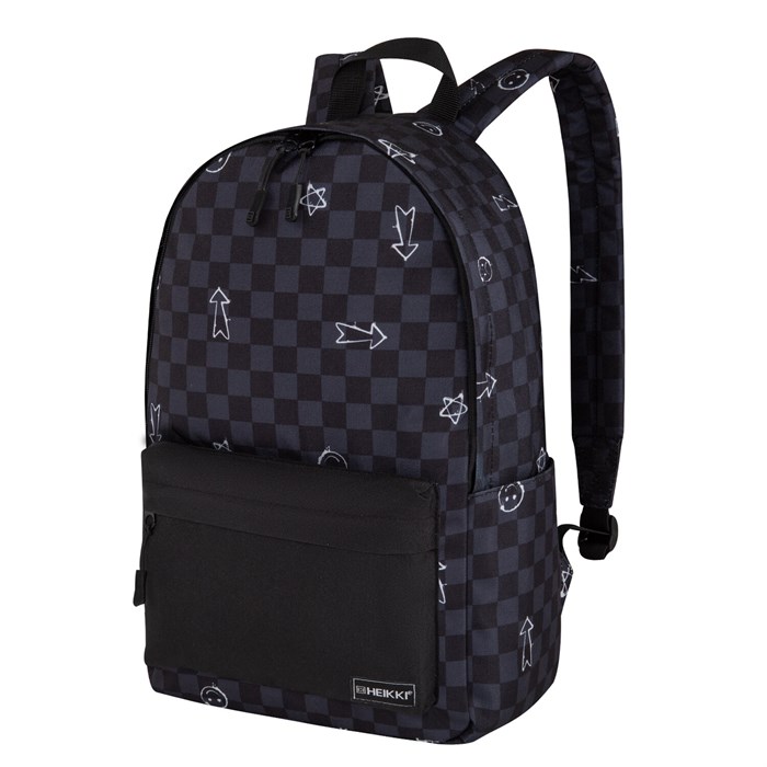 Рюкзак HEIKKI POSITIVE (ХЕЙКИ) универсальный, карман-антивор, "Gray Chess", 42х28х14 см, 273855 273855