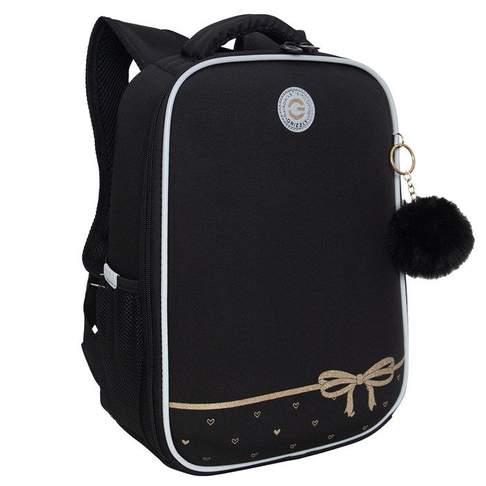 Ранец GRIZZLY анатомическая спинка, облегченный, 1 отделение, для девочек, "UNIQUE", 37х26х16 см, RAw-496-1/2 274142