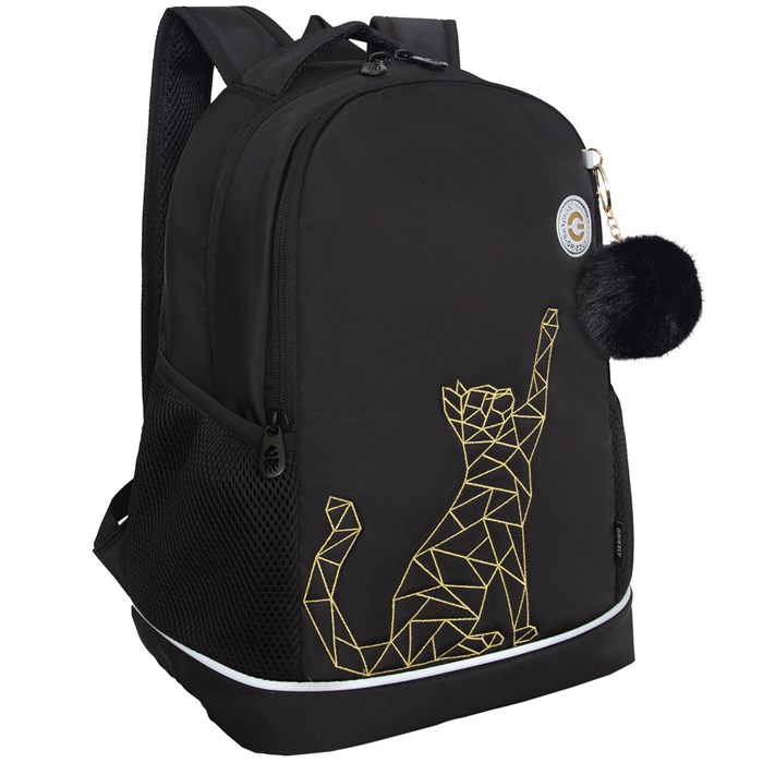 Рюкзак GRIZZLY школьный, анатомическая спинка, 2 отделения, для девочек, "GOLD CAT", 38х28х18 см, RG-563-2/1 274192