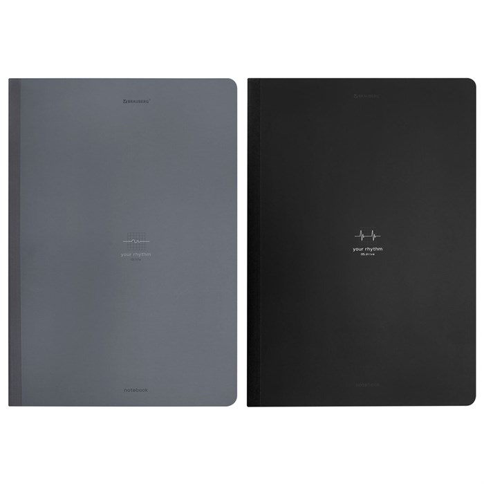 Тетрадь А4 96 л. BRAUBERG, на сшивке с корешком, клетка, обложка картон, "Ритм", 405284 405284