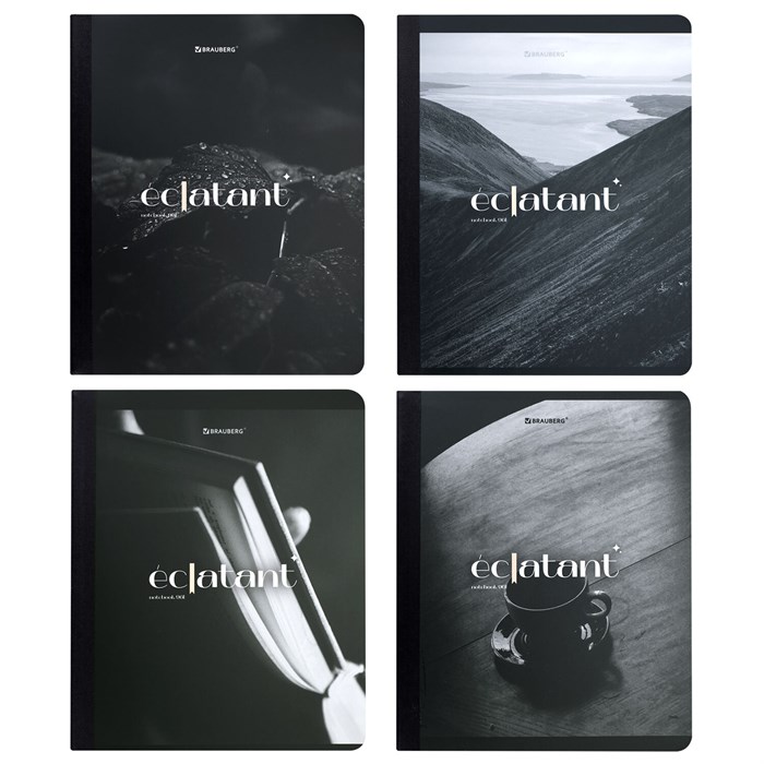 Тетрадь А5 96 л. BRAUBERG, на сшивке с корешком, клетка, обложка картон, "Simplicity", 405288 405288