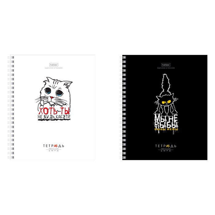 Тетрадь А5, 80 л., HATBER, гребень, клетка, обложка картон, "Проект "Капланопись"_Выпуск №2" (микс), 090633, 80Т5В1гр 405475