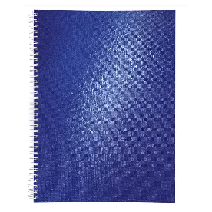 Тетрадь бумвинил А4 96 л., гребень, офсет №1, клетка, "СИНЯЯ Metallic", HATBER, 077200, 96Т4бвВ1гр 405485