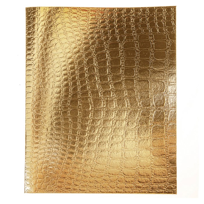 Тетрадь бумвинил А5 48 л., скоба, офсет №1, клетка, с полями, "ЗОЛОТО Metallic", CROCO, HATBER, 065833, 48Т5бвВ1 405488